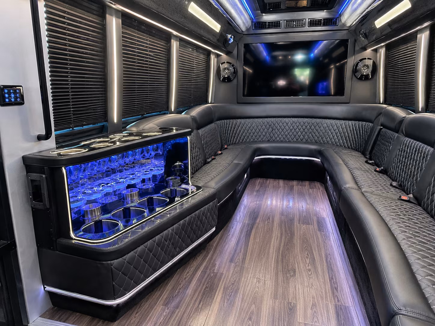 Raleigh Birthday, Sweet 16, & Quinceañera Transportation party bus exterior