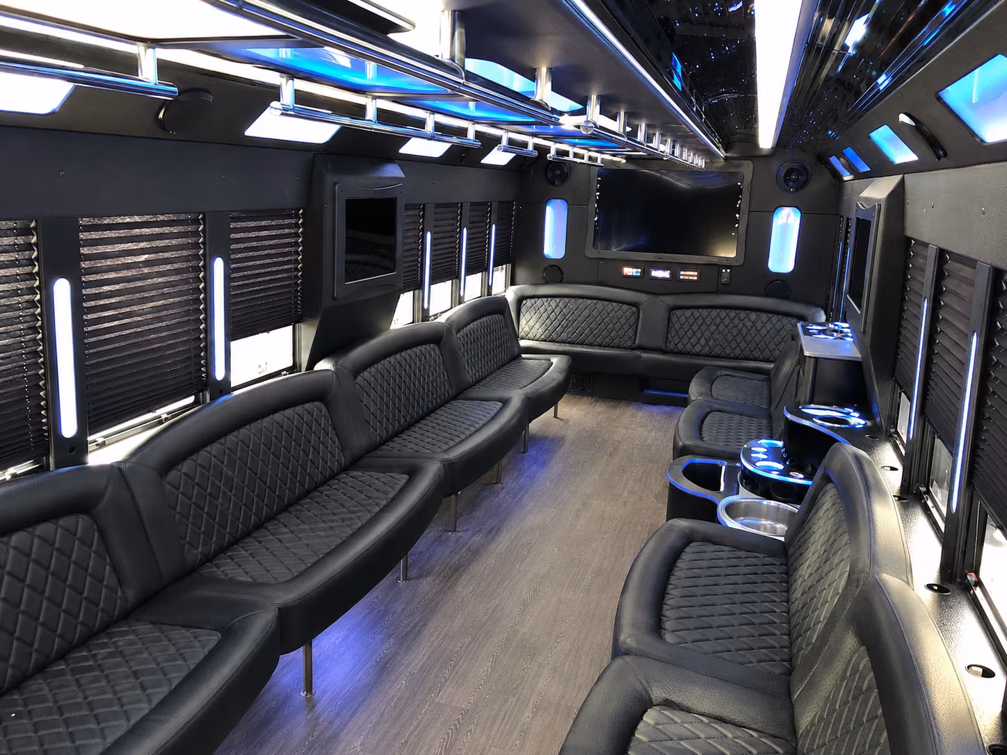 Raleigh Birthday, Sweet 16, & Quinceañera Transportation party bus exterior