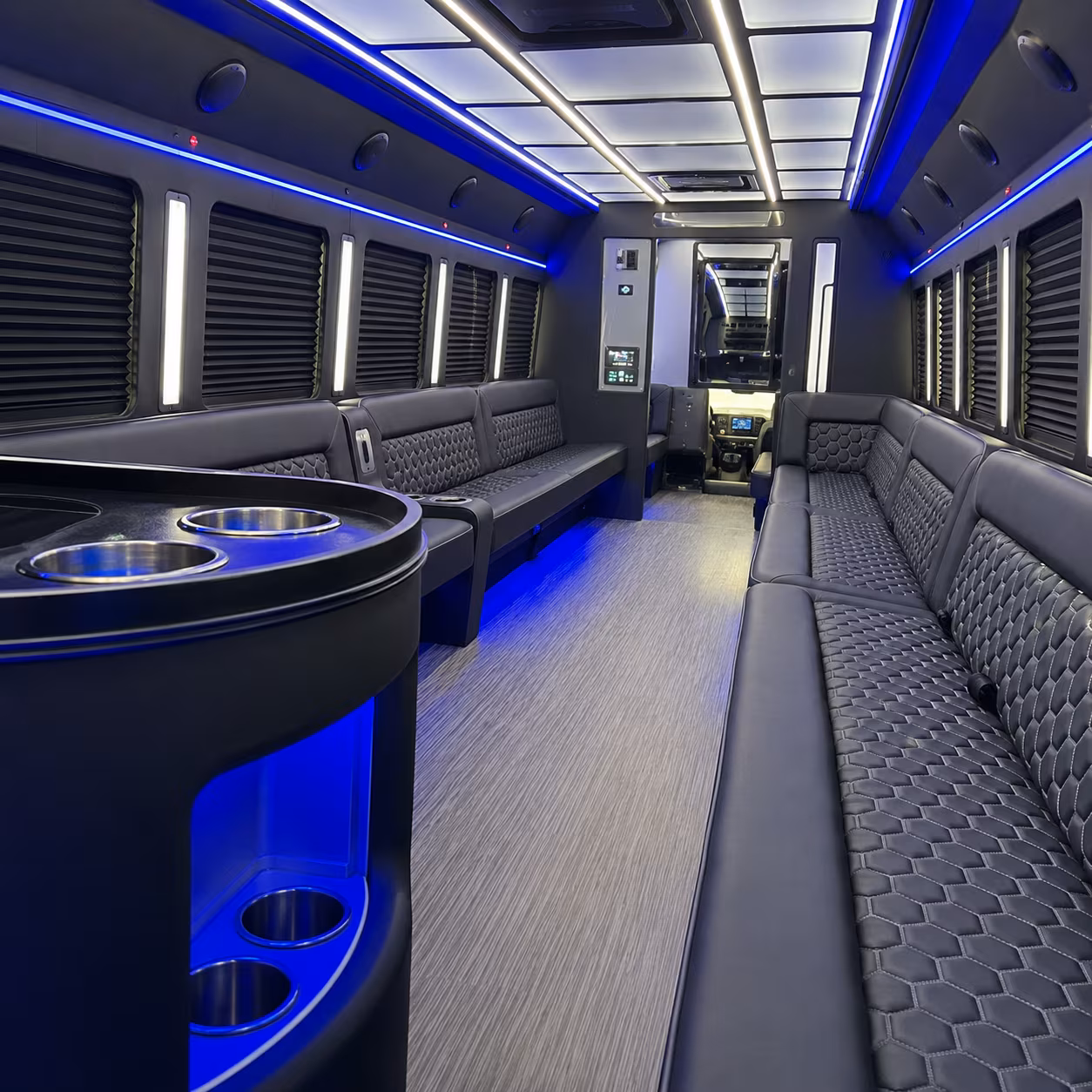 Raleigh Sporting Event Transportation party bus exterior