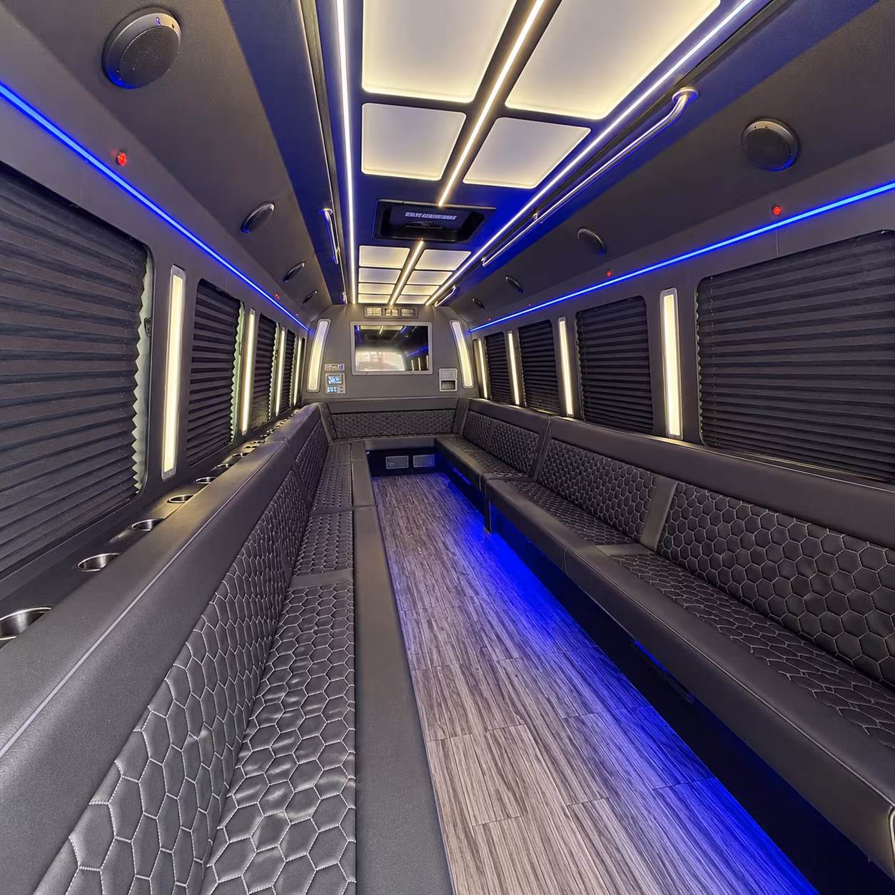 Raleigh Sporting Event Transportation party bus interior