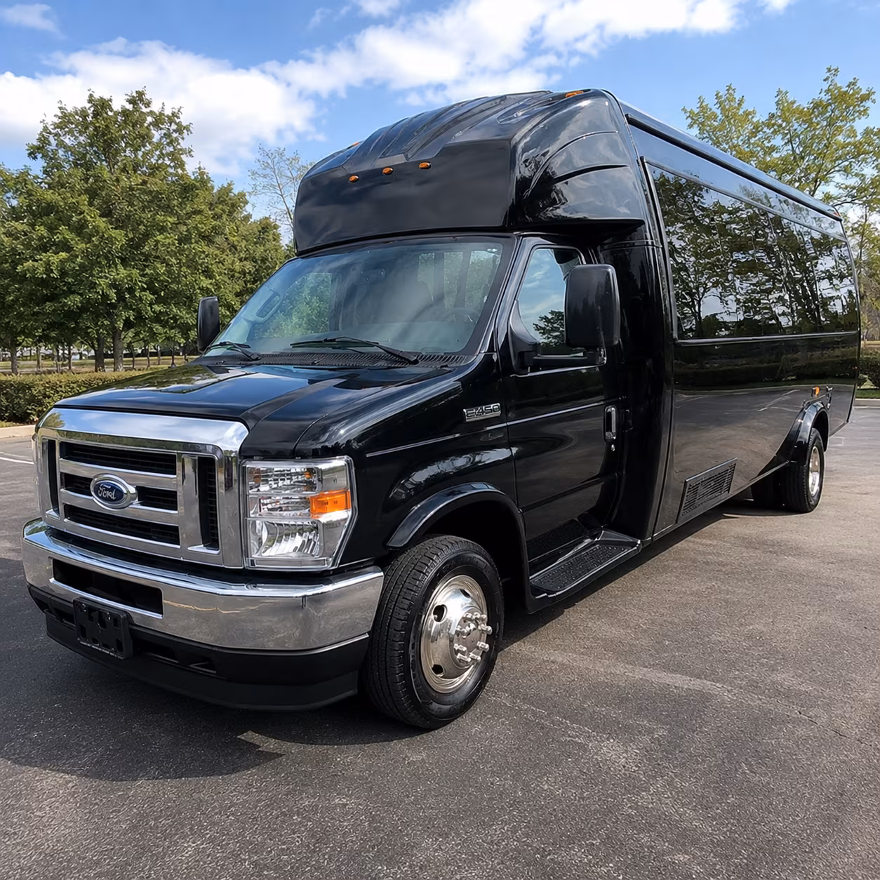 Raleigh Sporting Event Transportation party bus exterior