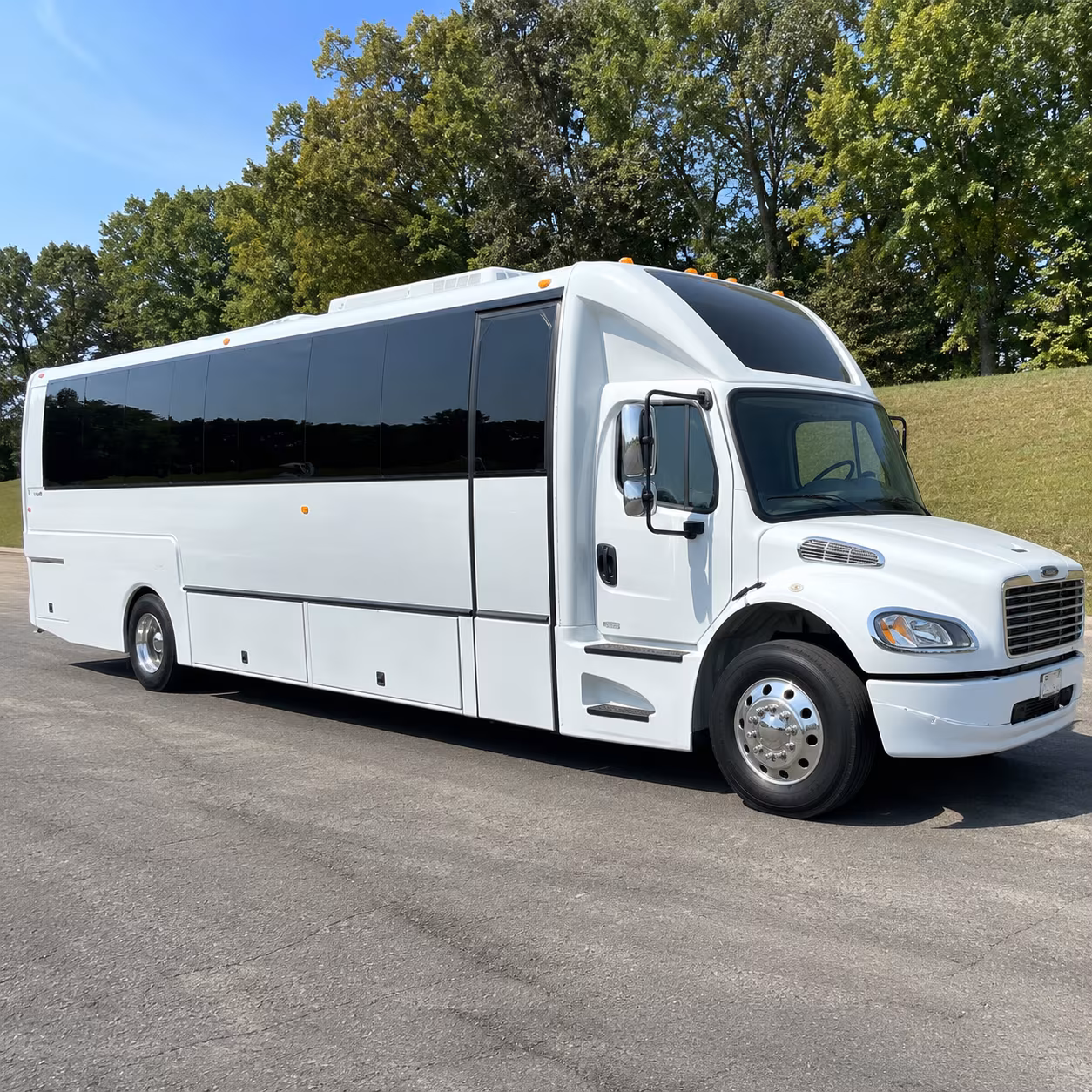 Raleigh Wedding Transportation party bus exterior