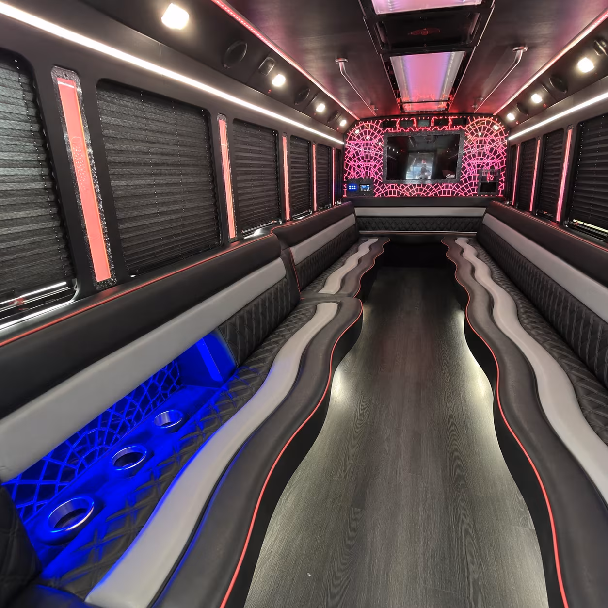 Raleigh Wedding Transportation party bus exterior