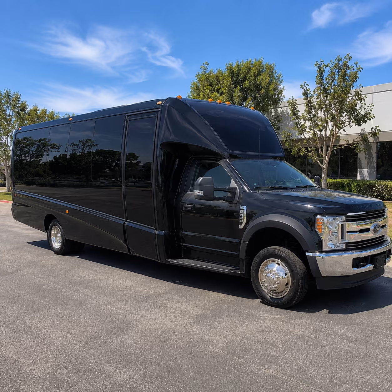 Raleigh Wedding Transportation party bus exterior