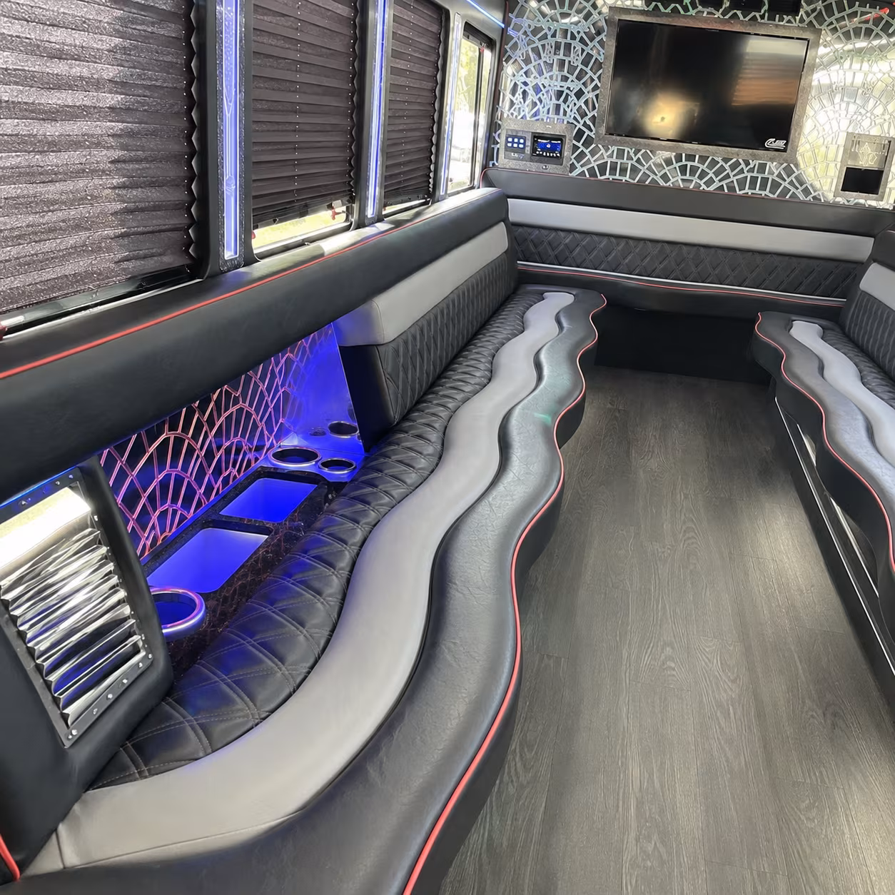 Raleigh Wedding Transportation party bus exterior